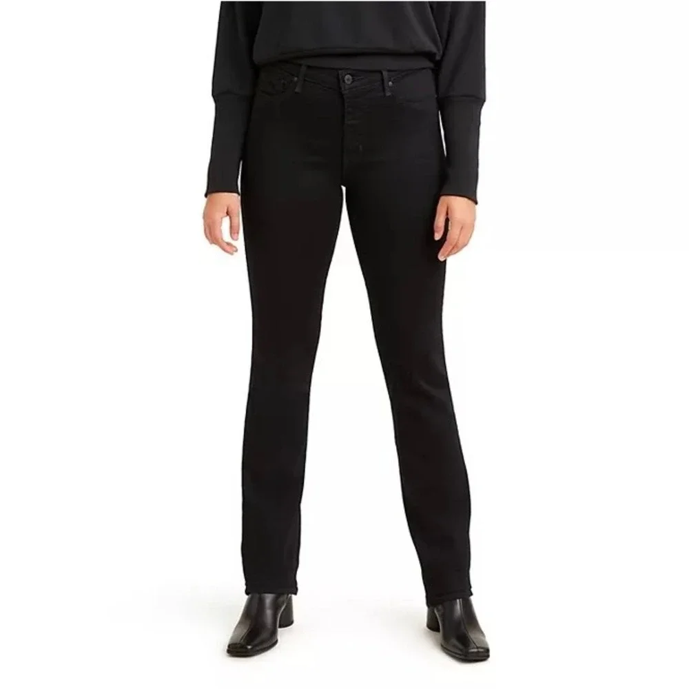 Levis 314 Shaping Straight Jeans Womens 27x32 Black Mid Rise Stellar Stretch